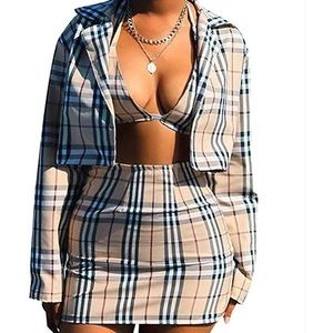 2 Piece Fashion Nova Plaid Outfit